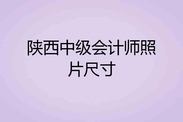 陕西中级会计师照片尺寸