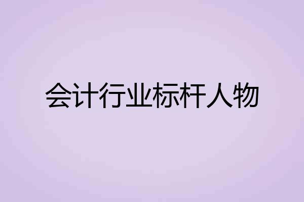 会计行业标杆人物