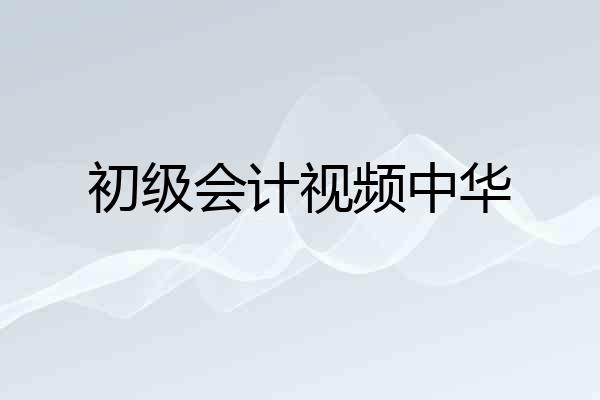 初级会计视频中华