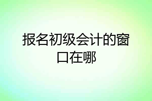 报名初级会计的窗口在哪