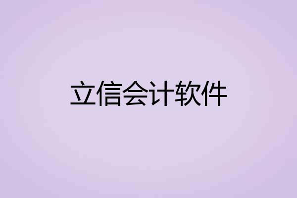 立信会计软件