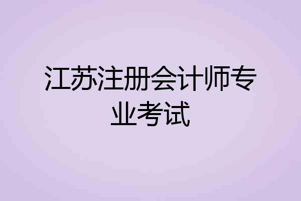 江苏注册会计师专业考试