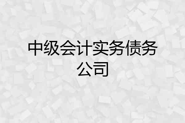 中级会计实务债务公司
