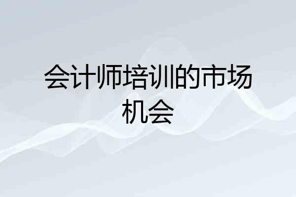 会计师培训的市场机会