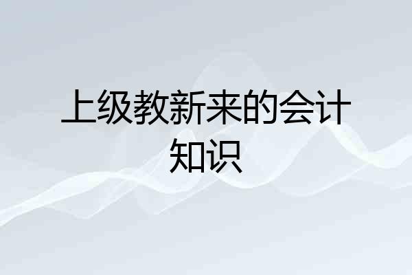 上级教新来的会计知识