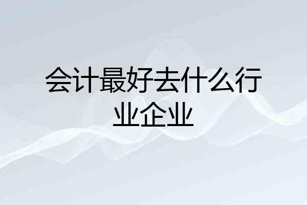 会计最好去什么行业企业