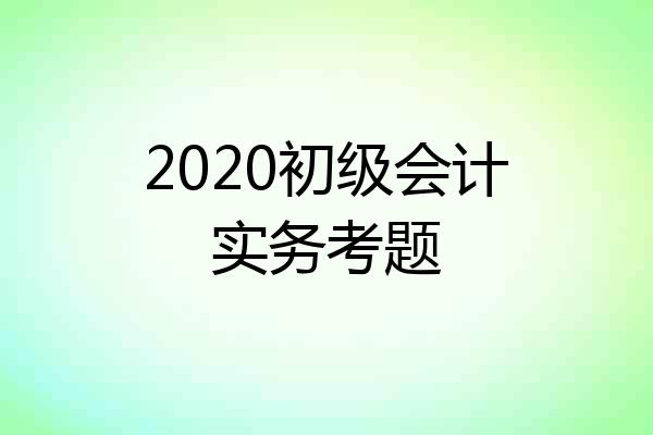 2020初级会计实务考题