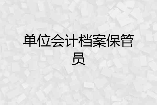 单位会计档案保管员
