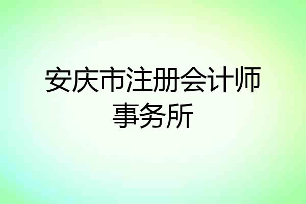 安庆市注册会计师事务所