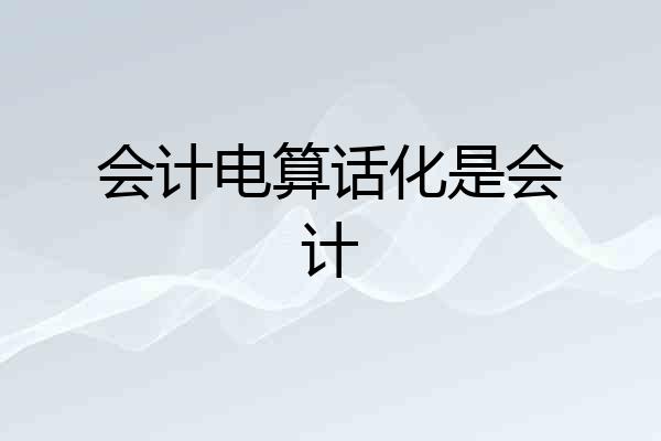 会计电算话化是会计