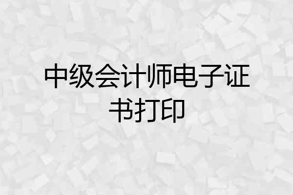 中级会计师电子证书打印