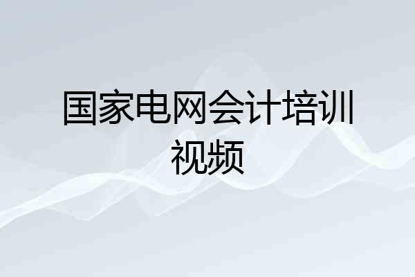国家电网会计培训视频