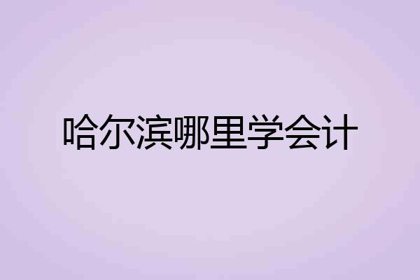 哈尔滨哪里学会计
