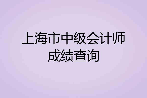 上海市中级会计师成绩查询