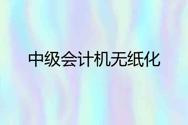 中级会计机无纸化