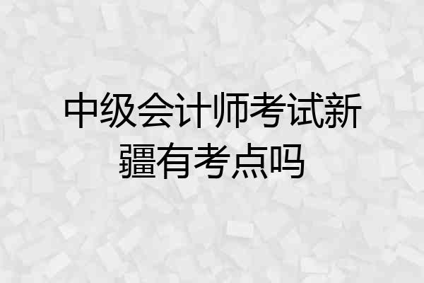 中级会计师考试新疆有考点吗