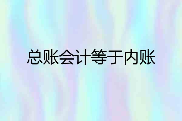 总账会计等于内账