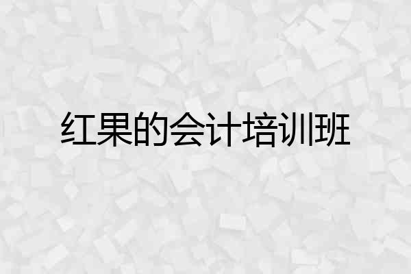 红果的会计培训班