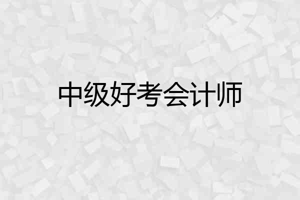 中级好考会计师