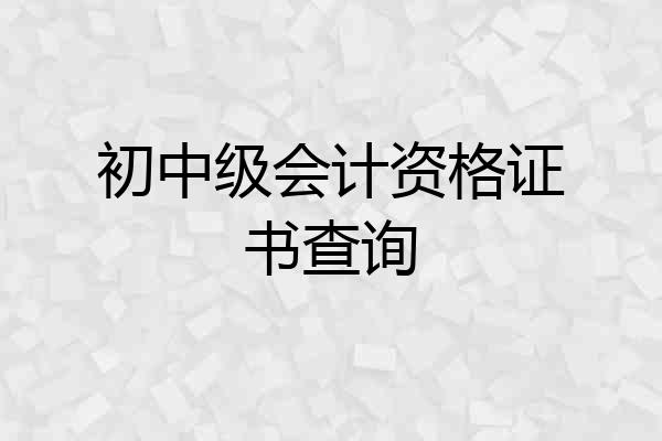 初中级会计资格证书查询