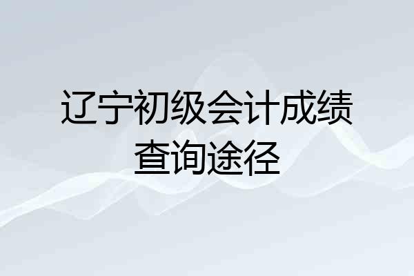 辽宁初级会计成绩查询途径