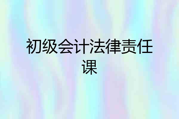 初级会计法律责任课