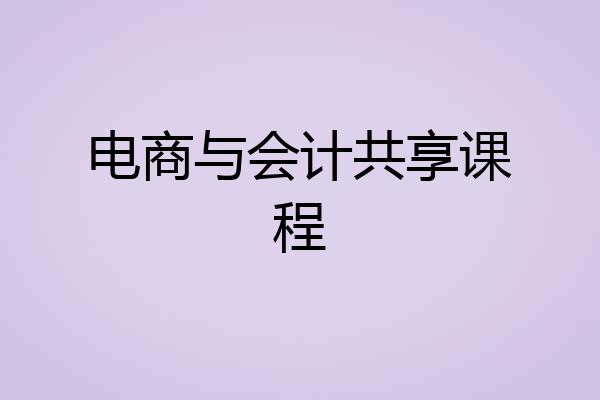 电商与会计共享课程