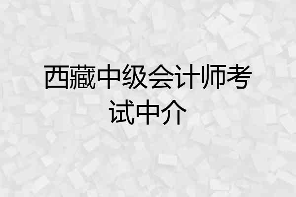 西藏中级会计师考试中介