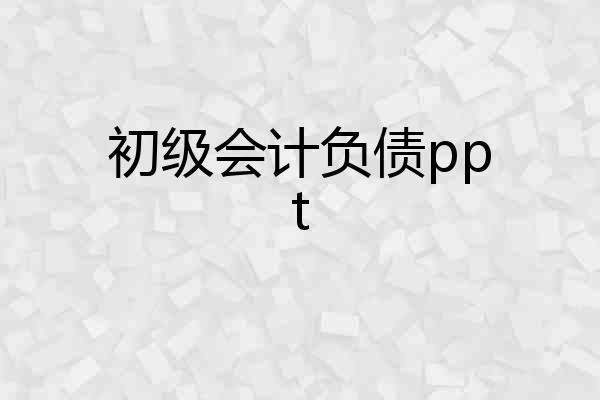 初级会计负债ppt