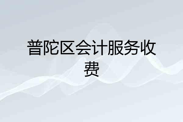 普陀区会计服务收费