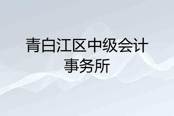 青白江区中级会计事务所