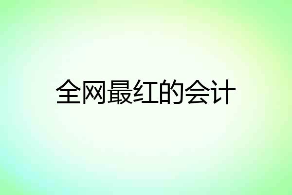 全网最红的会计