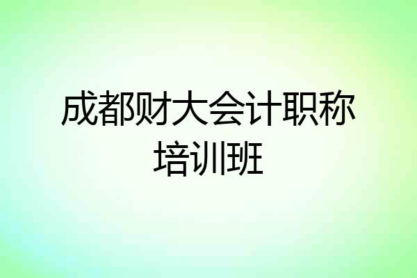 成都财大会计职称培训班