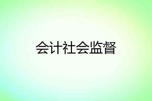 会计社会监督