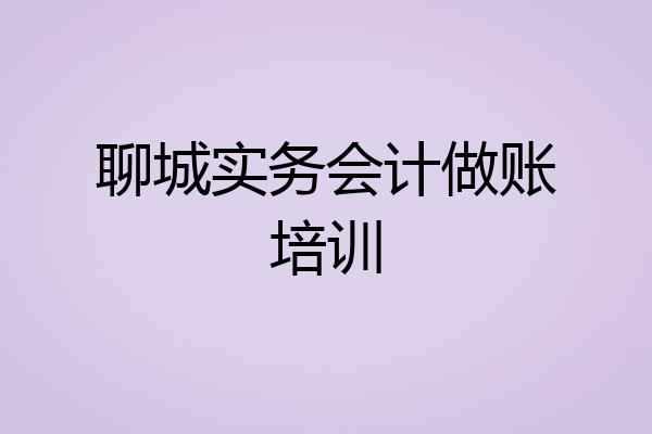聊城实务会计做账培训