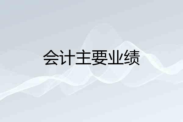 会计主要业绩
