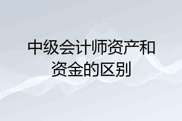 中级会计师资产和资金的区别