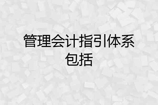 管理会计指引体系包括