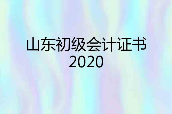 山东初级会计证书2020
