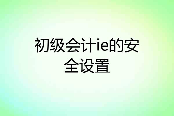 初级会计ie的安全设置