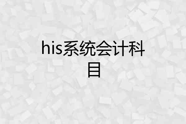 his系统会计科目