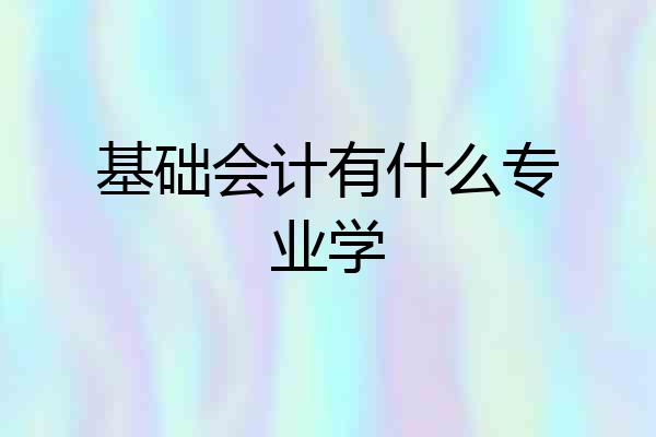 基础会计有什么专业学