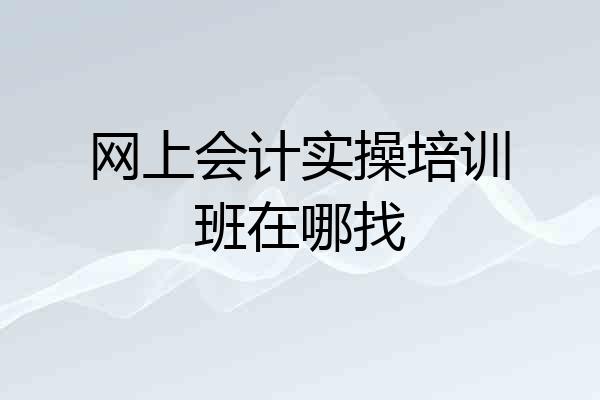 网上会计实操培训班在哪找