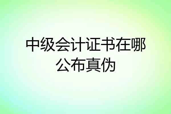 中级会计证书在哪公布真伪