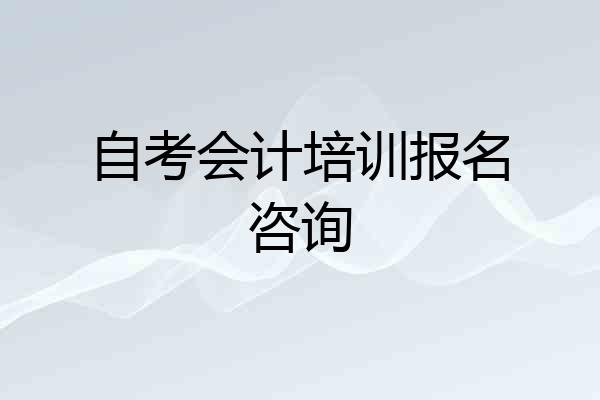 自考会计培训报名咨询