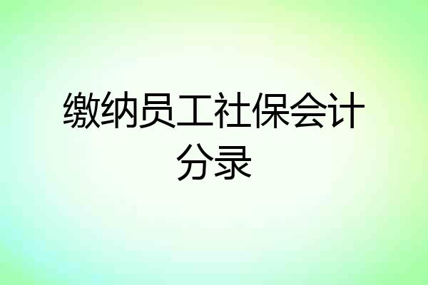 缴纳员工社保会计分录