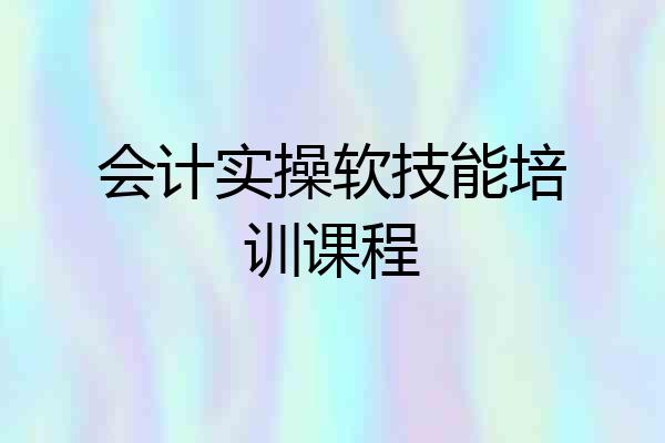 会计实操软技能培训课程