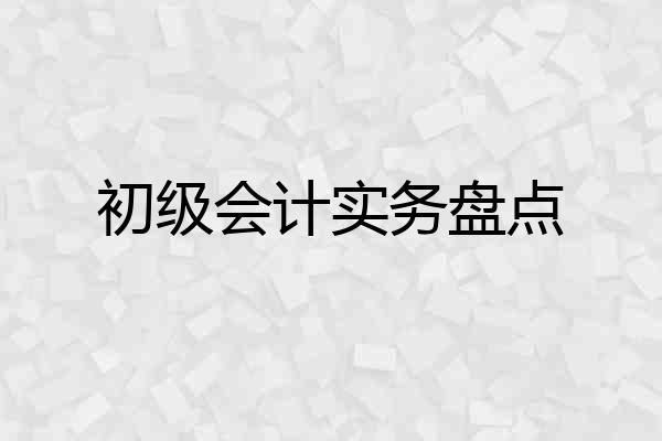 初级会计实务盘点