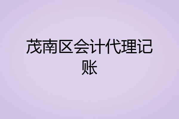 茂南区会计代理记账