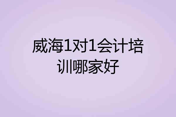 威海1对1会计培训哪家好